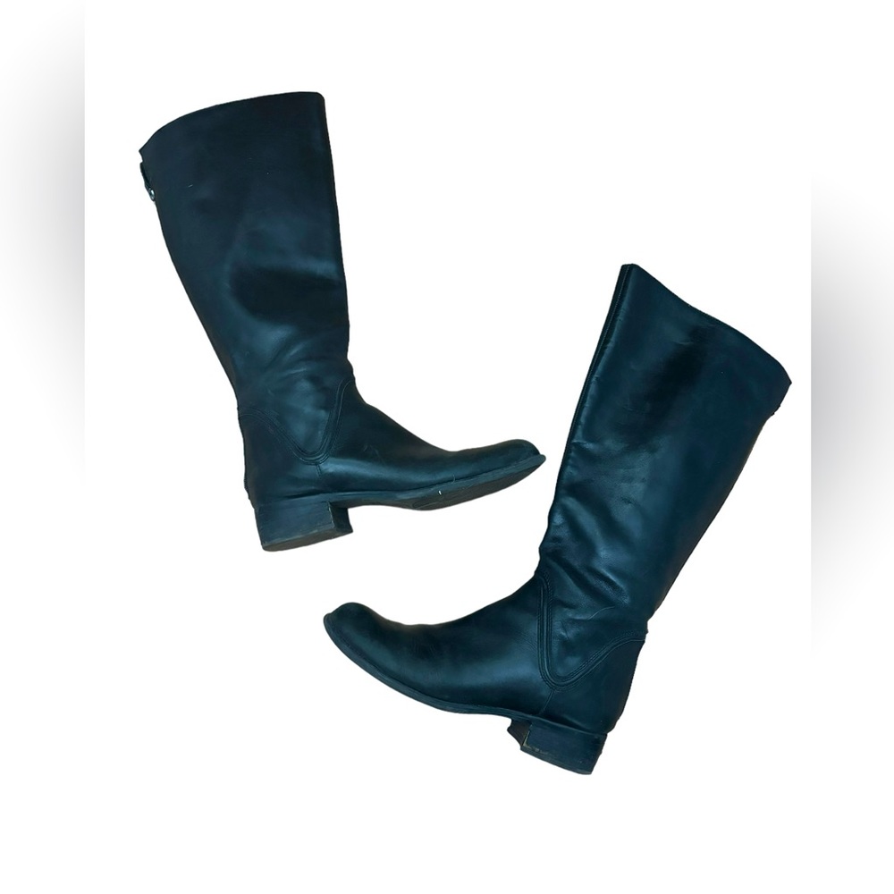 Franco Sarto Black Knee-High Leather Heeled Boots